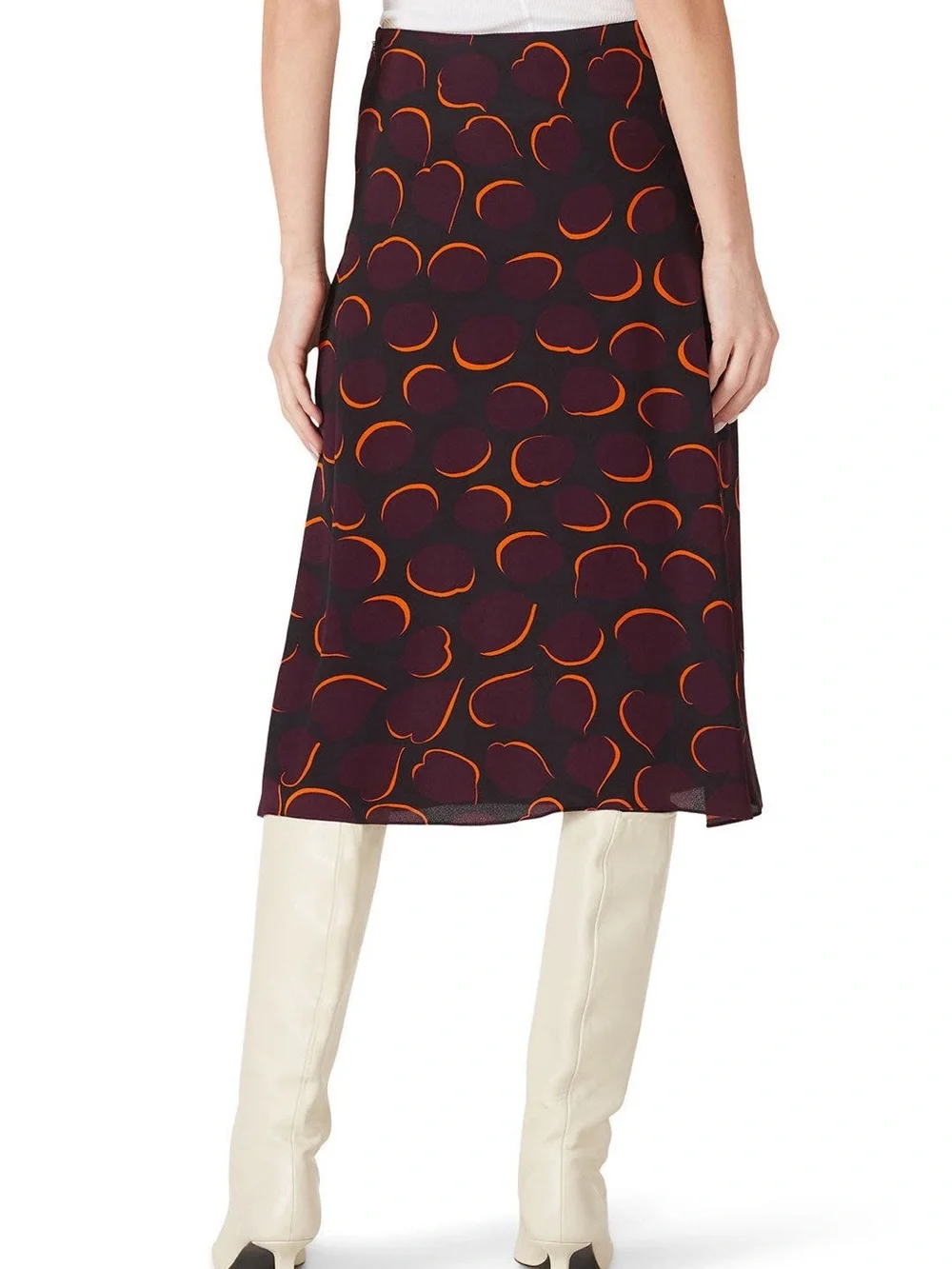 Marni Black Midi Skirt with Purple and Orange Pattern sz M - Picture 4 of 14